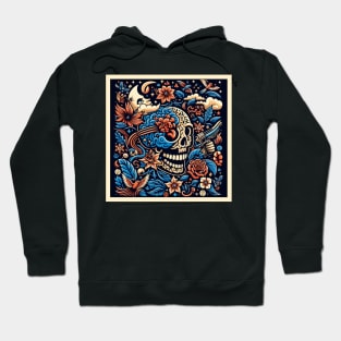 skull, flowers, brain and the moon Hoodie